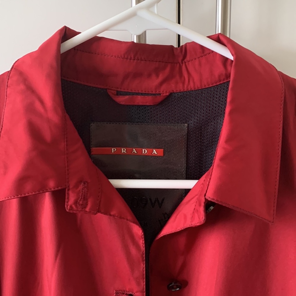 Prada Red Lightweight Button-Front Jacket - image 2